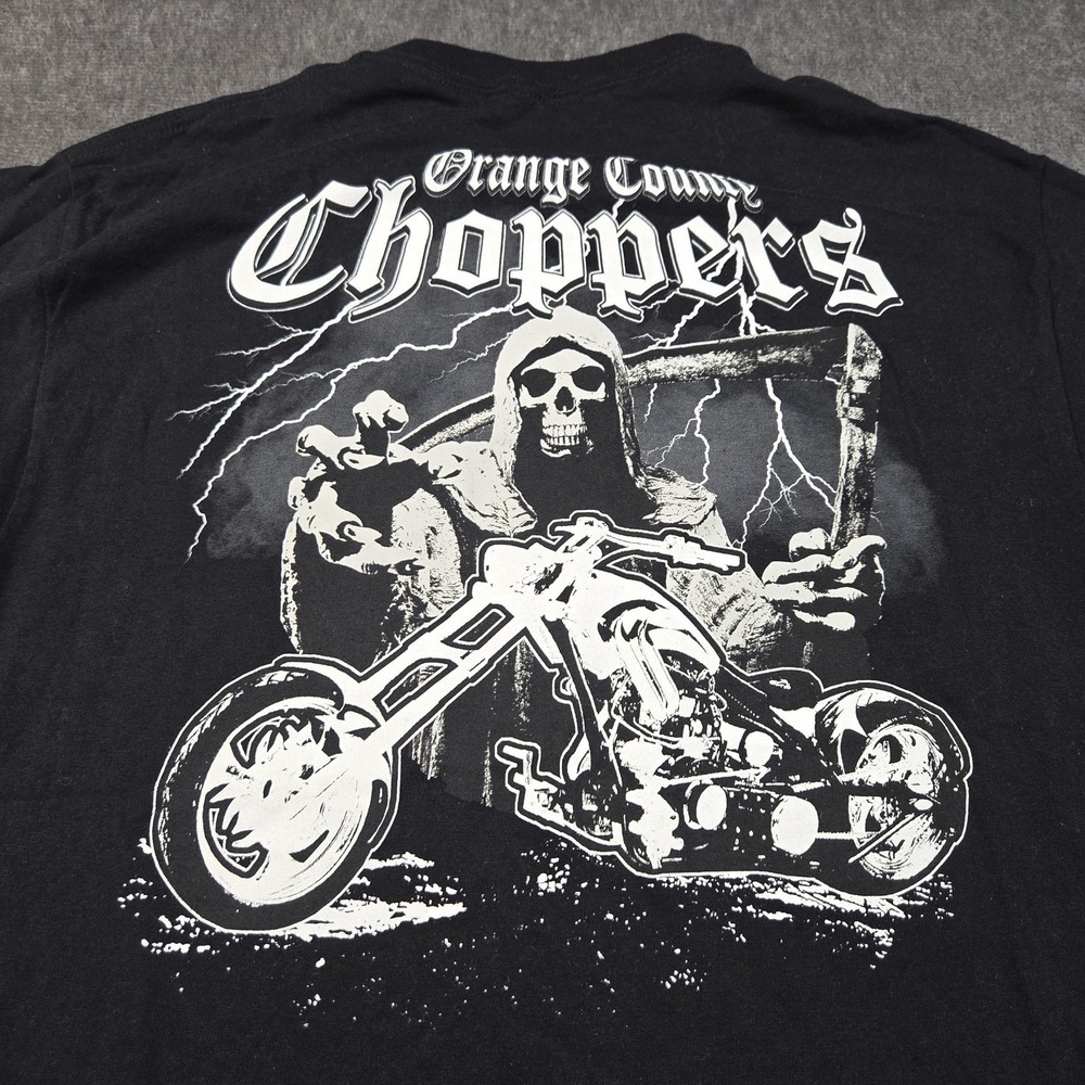 Orange County Choppers Shirt Mens Medium Black Grim Reaper Motorcycle Biker